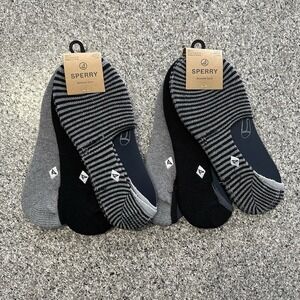 Sperry Mens No Show Socks 6 Pairs Size 6-12 Mid Cut Liner Skimmer